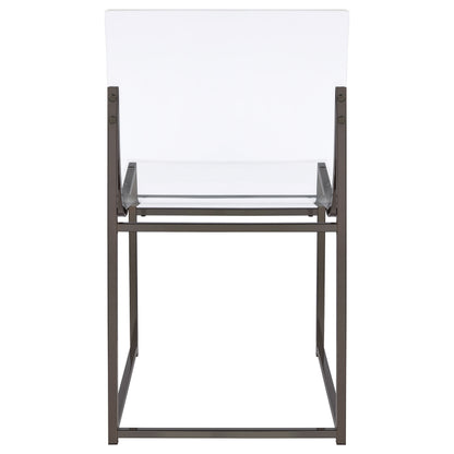 Adino Acrylic Dining Side Chair Black Nickel (Set of 2)