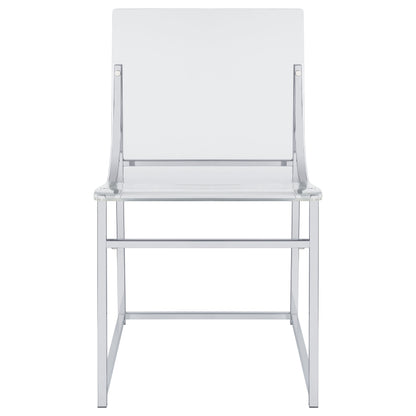 Adino Acrylic Dining Side Chair Chrome (Set of 2)