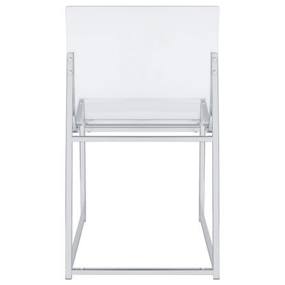 Adino Acrylic Dining Side Chair Chrome (Set of 2)
