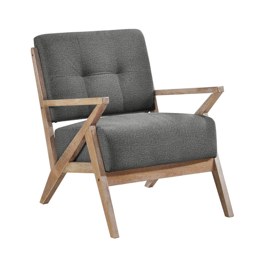 Homelegance Ollen Accent Chair in Dark Gray Textured Fabric 1211DG-1