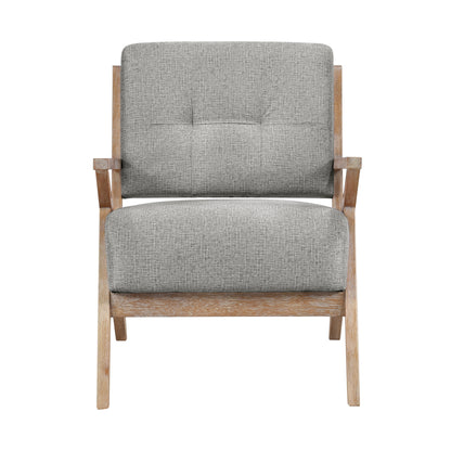 Homelegance Ollen Accent Chair in Brownish Gray Textured Fabric 1211GY-1