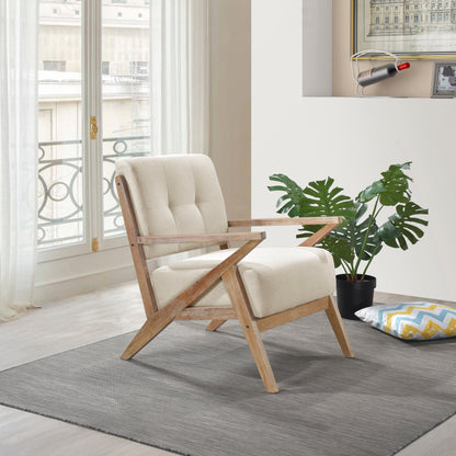 Homelegance Ollen Accent Chair in Textured Sand with Tufted Back 1211SN-1