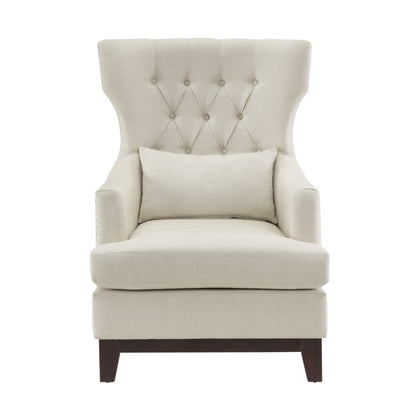 Homelegance Adriano Accent Chair in Textured Beige with Nailhead Trim 1217F4S