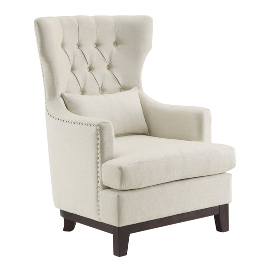 Homelegance Adriano Accent Chair in Textured Beige with Nailhead Trim 1217F4S