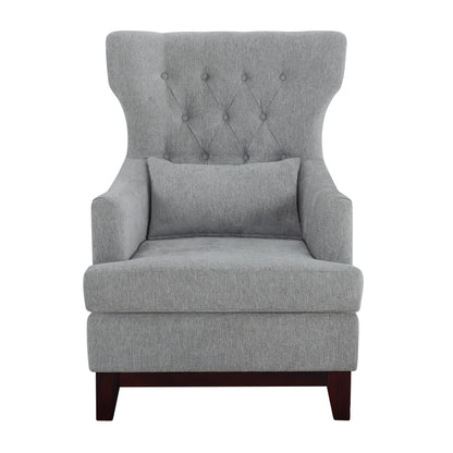 Homelegance Adriano Accent Chair Light Gray Textured Fabric with Nailhead Trim 1217F5S