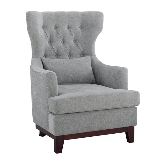 Homelegance Adriano Accent Chair Light Gray Textured Fabric with Nailhead Trim 1217F5S