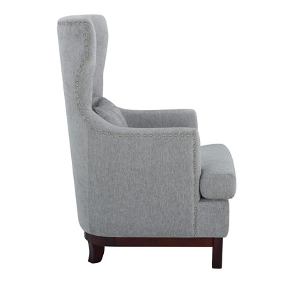 Homelegance Adriano Accent Chair Light Gray Textured Fabric with Nailhead Trim 1217F5S