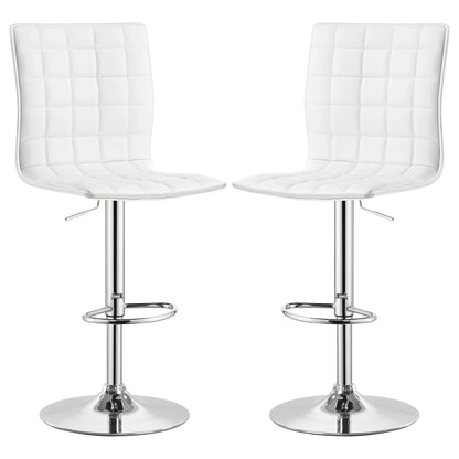 Ashbury Upholstered Adjustable Bar Stool White (Set of 2)