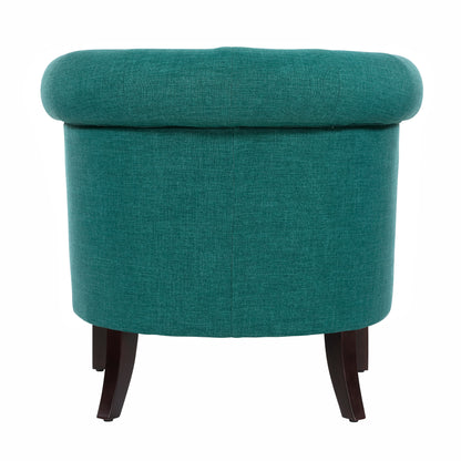 Homelegance Karlock Accent Chair in Teal with Button-Tufted Barrel Back 1220F3S