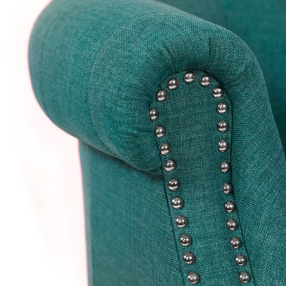 Homelegance Karlock Accent Chair in Teal with Button-Tufted Barrel Back 1220F3S