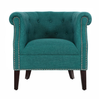 Homelegance Karlock Accent Chair in Teal with Button-Tufted Barrel Back 1220F3S