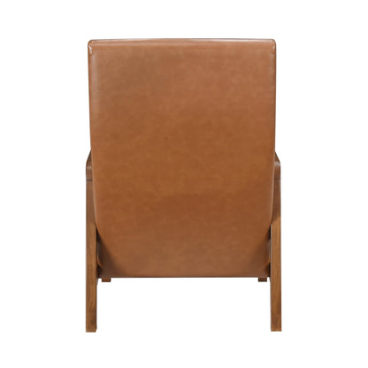 Homelegance Rupert Accent Chair in Matt Brown Faux Leather with Walnut Finish 1226BRW-1