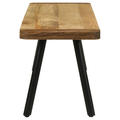 Maverick Wood Dining Bench Natural Mango and Black