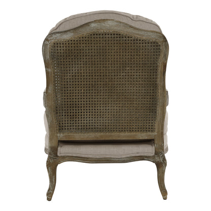 Homelegance Parlier Accent Chair in Natural Textured Fabric with Weathered Gray Finish 1234-1