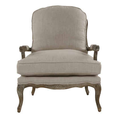 Homelegance Parlier Accent Chair in Natural Textured Fabric with Weathered Gray Finish 1234-1
