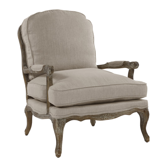 Homelegance Parlier Accent Chair in Natural Textured Fabric with Weathered Gray Finish 1234-1