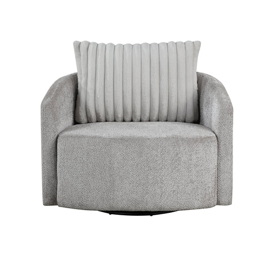 Homelegance Francine Swivel Chair Gray Chenille Upholstery 1239-1