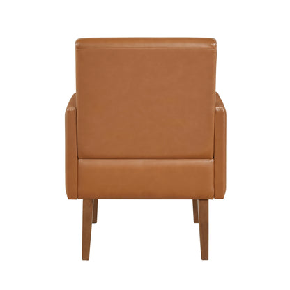 Homelegance Piers Accent Chair in Matt Brown Faux Leather 1246BRW-1