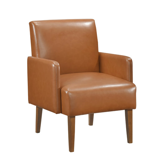 Homelegance Piers Accent Chair in Matt Brown Faux Leather 1246BRW-1