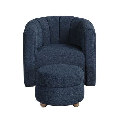 Homelegance Accent Chair Swivel Chair with Ottoman in Finish 1260BU