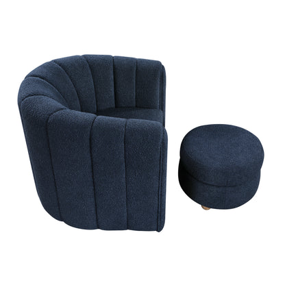 Homelegance Accent Chair Swivel Chair with Ottoman in Finish 1260BU