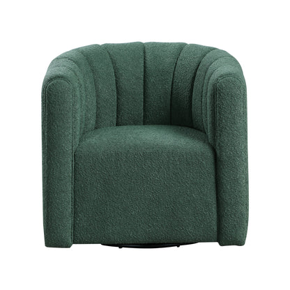 Homelegance Accent Chair Swivel Chair with Ottoman in Green Fabric 1260GN