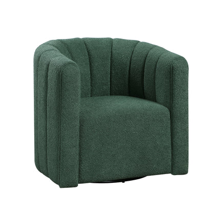 Homelegance Accent Chair Swivel Chair with Ottoman in Green Fabric 1260GN
