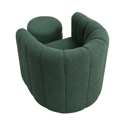 Homelegance Accent Chair Swivel Chair with Ottoman in Green Fabric 1260GN