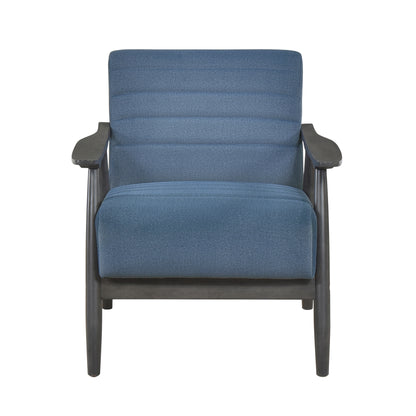 Homelegance Greeley Accent Chair in Blue Velvet with Brick Gray Finish 1287BU-1