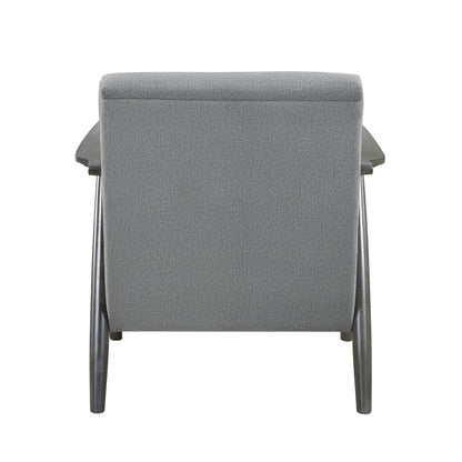 Homelegance Greeley Accent Chair in Gray Velvet with Exposed Wood Frame 1287GY-1