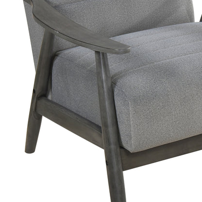 Homelegance Greeley Accent Chair in Gray Velvet with Exposed Wood Frame 1287GY-1