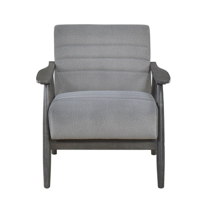 Homelegance Greeley Accent Chair in Gray Velvet with Exposed Wood Frame 1287GY-1