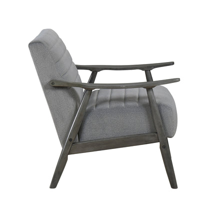 Homelegance Greeley Accent Chair in Gray Velvet with Exposed Wood Frame 1287GY-1