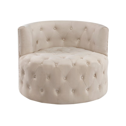Homelegance Cheswold Swivel Chair in Beige Velvet with Button Tufting 1290BE-1
