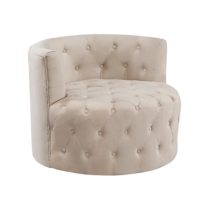 Homelegance Cheswold Swivel Chair in Beige Velvet with Button Tufting 1290BE-1