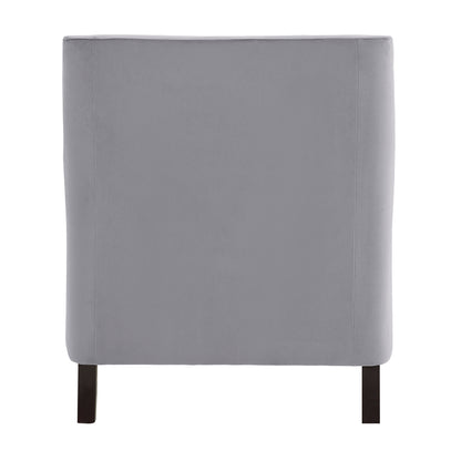 Homelegance Grazioso Accent Chair in Dark Gray Velvet with Button Tufting 1297GY-1NN