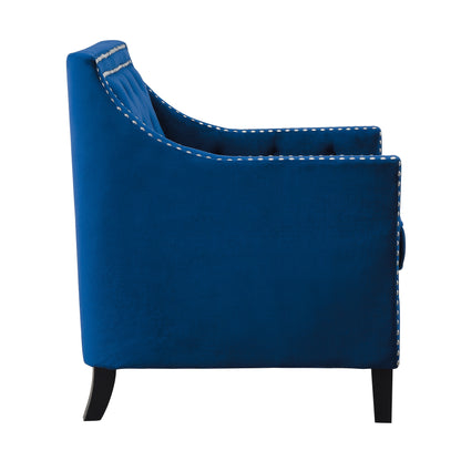 Homelegance Grazioso Accent Chair in Navy Velvet with Button Tufting 1297NV-1NN