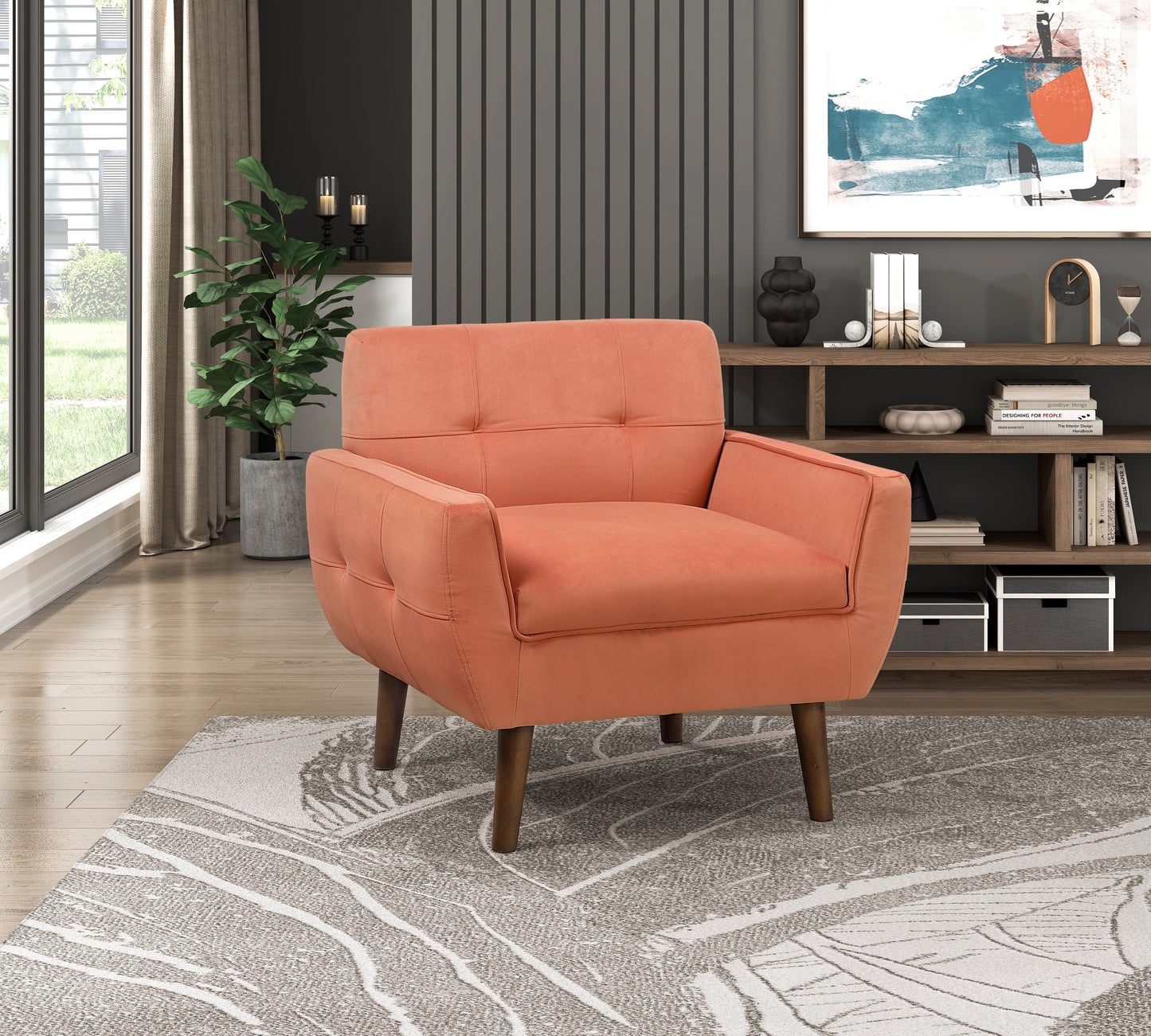 Homelegance Accent Chairs in Gray Fabric Stylish Comfort 1298RN-1