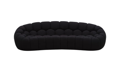 Divani Casa Yolonda Modern Curved Black Fabric Sofa Set
