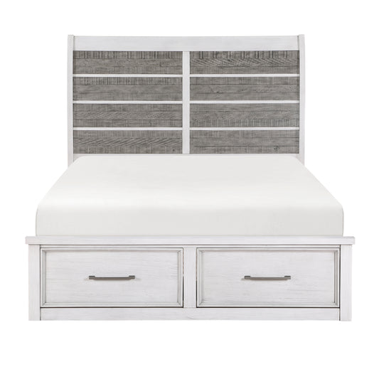 Homelegance Queen Bed Ambrose Antique White Gray 1303-1