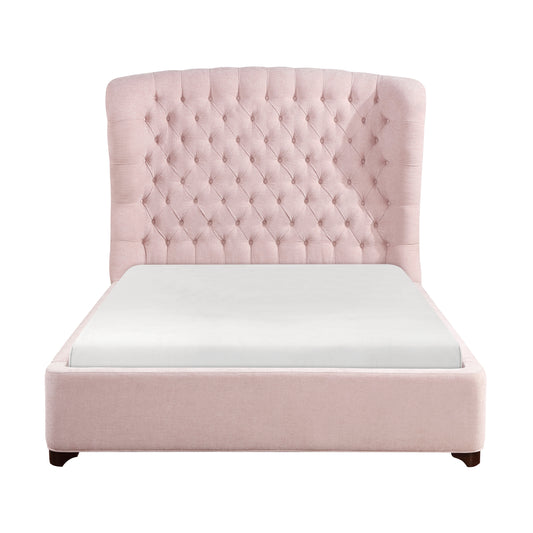 Homelegance Queen Bed in Cameo Pink Chenille Fabric 1308PN-1