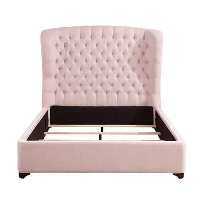 Homelegance Queen Bed in Cameo Pink Chenille Fabric 1308PN-1