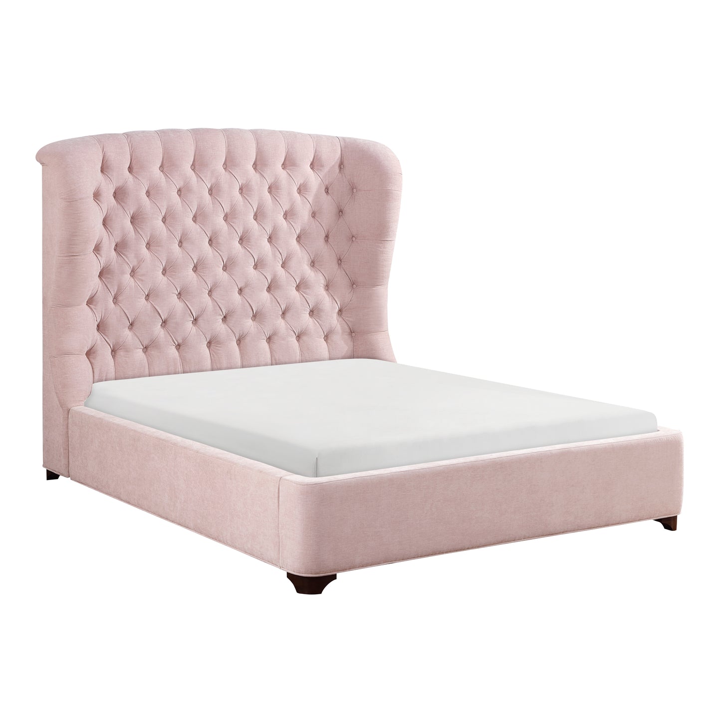 Homelegance Queen Bed in Cameo Pink Chenille Fabric 1308PN-1