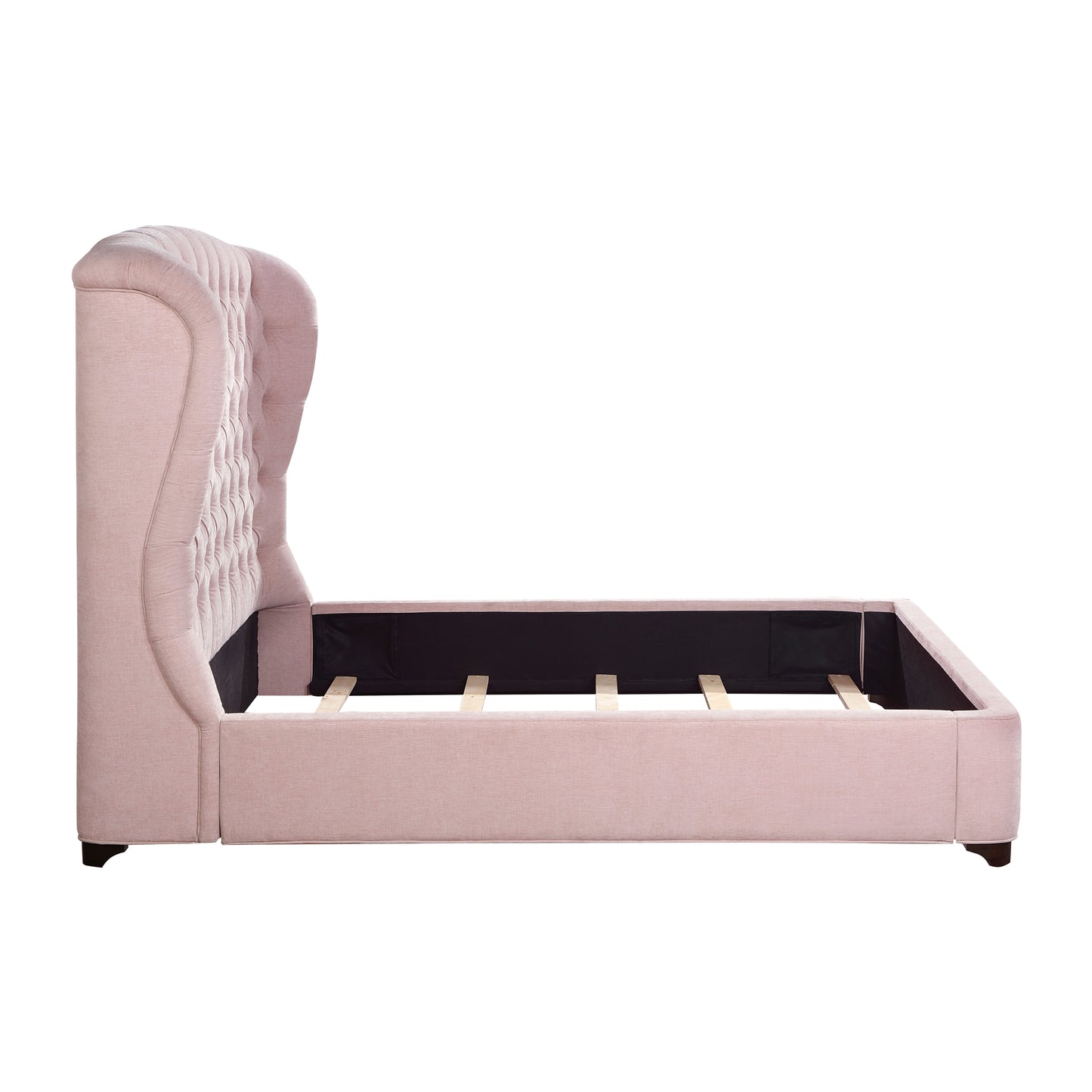 Homelegance Queen Bed in Cameo Pink Chenille Fabric 1308PN-1
