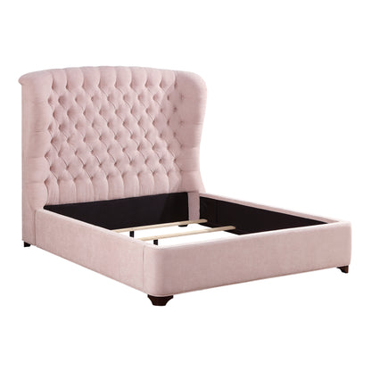 Homelegance Queen Bed in Cameo Pink Chenille Fabric 1308PN-1