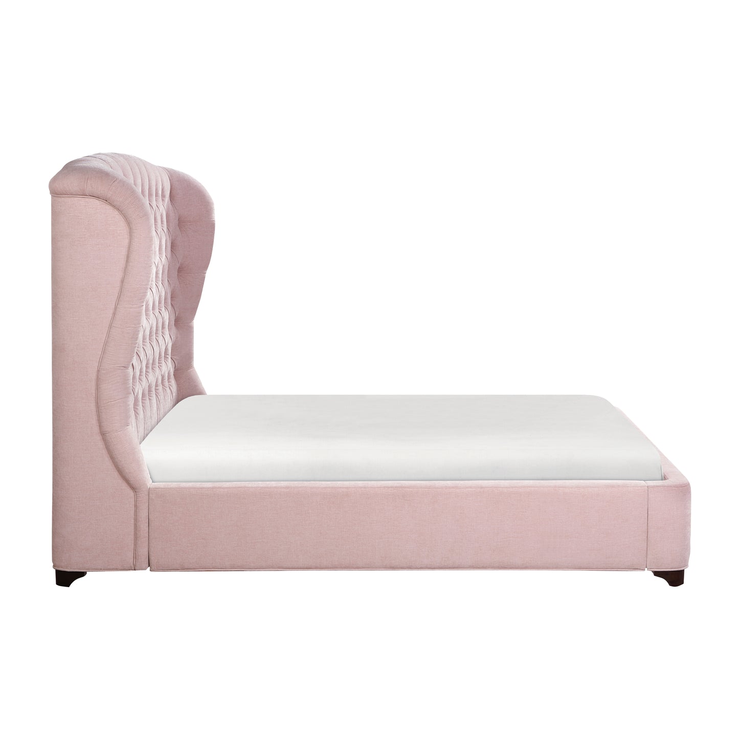 Homelegance Queen Bed in Cameo Pink Chenille Fabric 1308PN-1