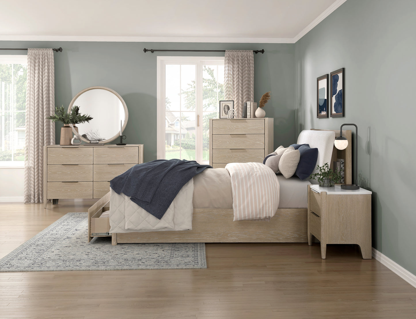 Homelegance Chest Light Oak Ceruse Matteo Elegant Storage Solution 1313N-9