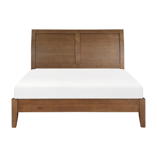 Homelegance Queen Bed Evans Light Brown Sleigh Headboard Platform 1314-1