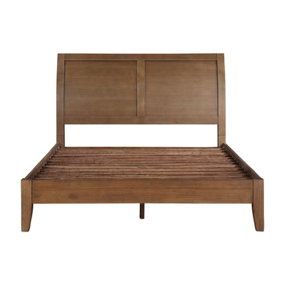 Homelegance Queen Bed Evans Light Brown Sleigh Headboard Platform 1314-1