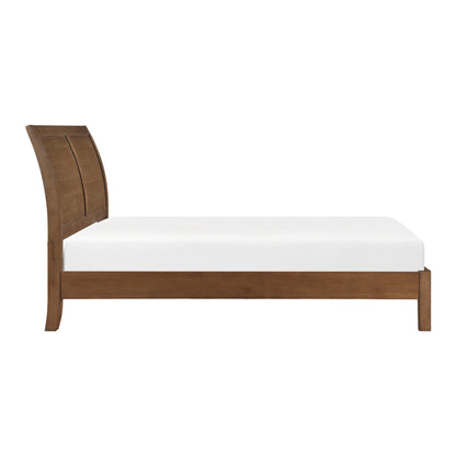 Homelegance Queen Bed Evans Light Brown Sleigh Headboard Platform 1314-1